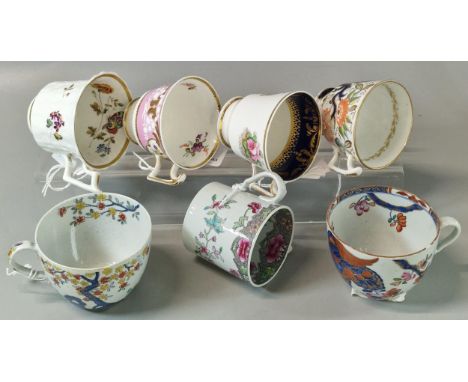 Collection of 19th century Spode porcelain tea and coffee cups, various together with a Newhall/Miles Mason 'Imari' design te