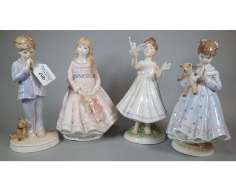 Four Royal Worcester bone china figurines to include: 'I Wish', 'I Pray', 'I Dream' and 'I Hope'. (4) (B.P. 21% + VAT) NO IN-