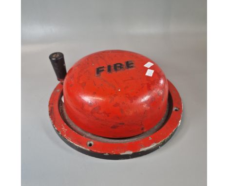 British Army MOD Military Government surplus Perry Barr Metal Co Ltd wall mounted hand turned fire bell. Crow's foot to the r