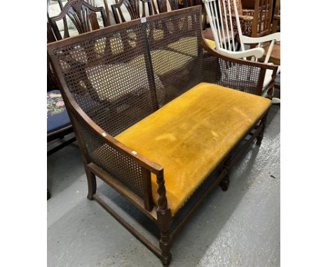 Early 20th century bergere cane back two seater sofa. (B.P. 21% + VAT) 
