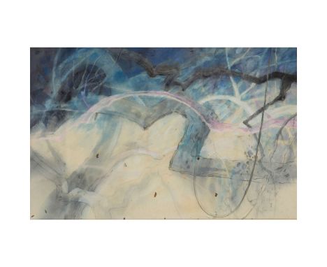  JOAN RENTON R.S.W., S.S.A., S.S.W.A. (SCOTTISH 1935-2025) EVENING SUNLIGHT Signed lower right, mixed media on paper 57cm x 8