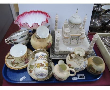 Royal Worcester Cabinet Cup and Saucer, squat vase, blush Ivory small jug etc, XIX Century examples, noted, together with a r