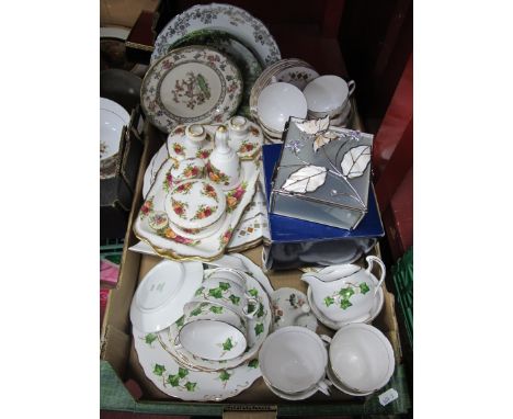 Box Quantity of Teaware, to include Royal Albert Old Country Roses. Colclough, Spode, Masons, etc:- One Box.