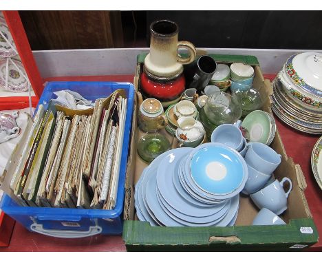 Ordnance Survey Maps, Winchester, Hereford glass ware, West German vase:- Two Boxes