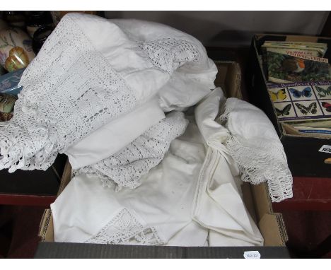 Vintage White Linen Tablecloths.