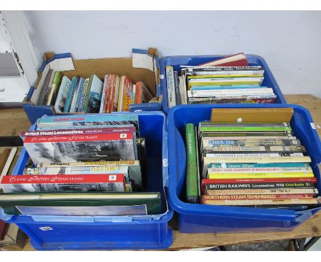 Books - Four boxes of approximately seventy mostly hardback railway books with titles to include, Northern Steam Remembered, 