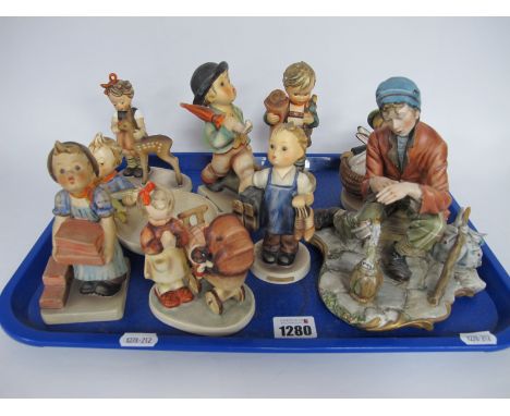 West German Hummel Figures, including, Girl with doe, The Builder, Boy with Rabbits, etc.