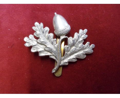 The South Nottingham Yeomanry (Hussars) Forage Cap Badge issued between 1908-1922 (white-metal) Slider. K&amp;K: 1432