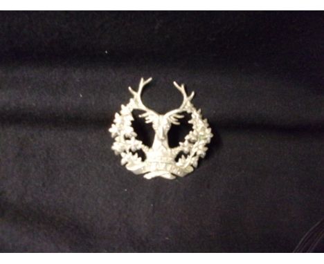 The Gordon Highlanders Cap Badge (White-metal), two lugs. K&amp;K: 687