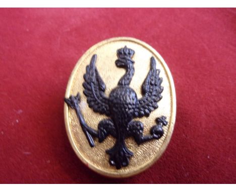 14th/20th (King's) Hussars Arm Badge (Black and gilt), two lugs and two screw fixings. -The Denbighshire (Caernarvon &amp; De