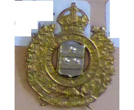 Canada - Le Regiment De Joliette Cap Badge - w/m arms on brass-KC