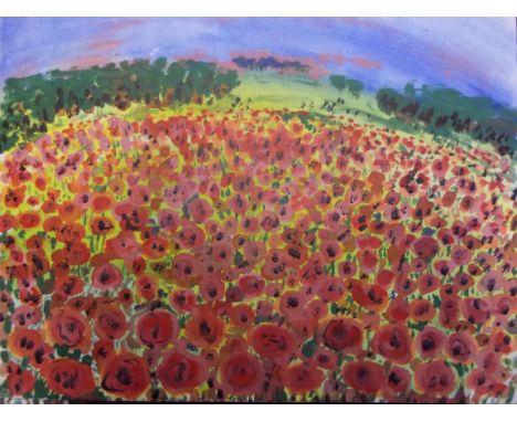 Commemorative Painting of the Poppies that grow on the fields of France and Flanders in commemoration of the First World War.