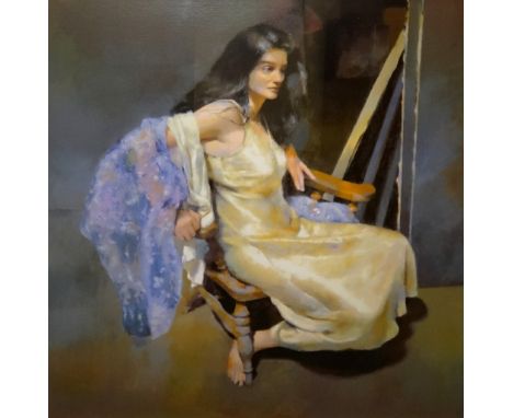 Robert Lenkiewicz (1941-2002) signed limited edition print 'Esther Seated', number 144/475, silkscreen, published 2000 by Fis