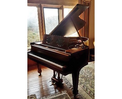 Steinway (c1928) A 5ft 7in Model M grand piano in an ebonised case on square tapered legs; together with a stool with a leath