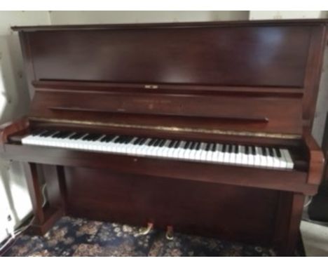 Steinway (c1938) A Model V upright piano in a satin mahogany case. This piano was restored by Steinway in 1992. 