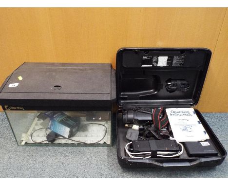 A fish tank with accessories and a Panasonic VHS-C movie recorder system (2)