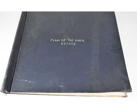 MERSEY DOCKS AND HARBOUR COMPANY; a large bound plan of 'Liverpool Dock Estate', each page backed with linen, the first two p