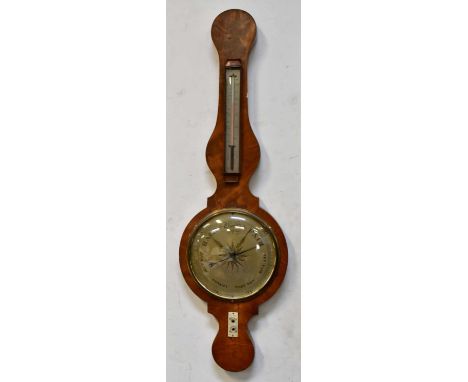 PORT OF LIVERPOOL; a Victorian mahogany banjo barometer, with silvered dial and bone inlay, height 104cm (af).Condition Repor