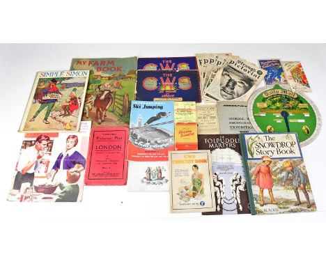 A quantity of books and c.1920s and later ephemera to include cigarette cards, cigarette packets, books, children's books 'Th