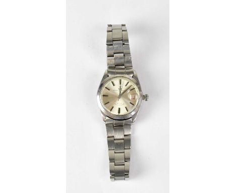 TUDOR; a Prince Oyster Date wristwatch, the silvered dial set with baton numerals and date aperture, on Rolex strap, diameter