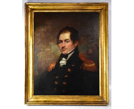 UNATTRIBUTED; oil on canvas, a 19th century portrait of a British Naval admiral/captain, 74 x 59cm, framed.Condition Report: 