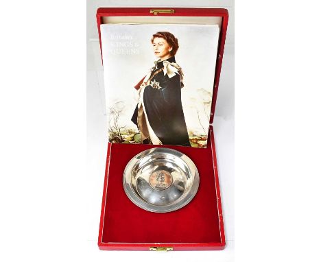 SILVERWARE MANUFACTURERS LTD; an Elizabeth II sterling silver first edition commemorative pin dish, limited edition no. 296/1
