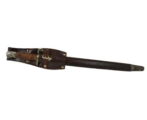An Enfield 1907 pattern Australian made bayonet, marked 'MA' (Lithgow Small Arms Factory) and '42', blade length 43cm, overal