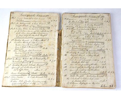 A Liverpool Shipping Trade account book from 1765-1772, possibly owned by Thomas Case, the forty-seven leaf vellum bound manu