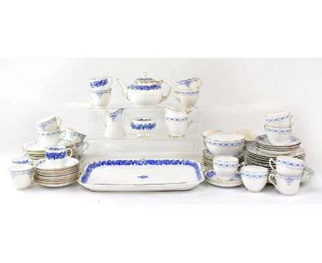 Various blue and white ware to include a part breakfast set on a matching tray, various Willow pattern items, a Blairs part t