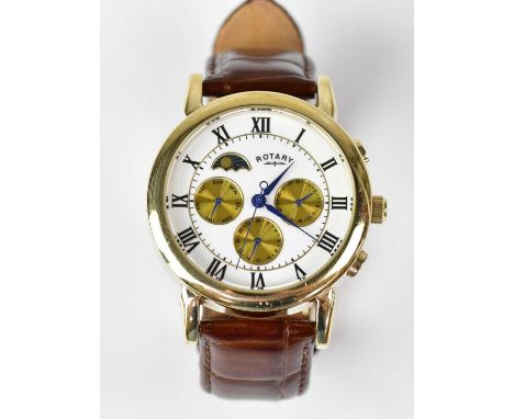 ROTARY; a gentlemen's dolphin standard model automatic wristwatch, the white enamelled dial set with Roman numerals and three
