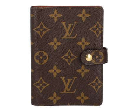 LOUIS VUITTON Agenda "FONCTIONNEL PM", Koll. 2010. Akt. NP.: 280,-€. Monogram Canvas Serie. Lasche mit Druckknopfverschluss, 