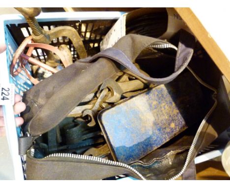 Box of mixed workshop tools and associated items