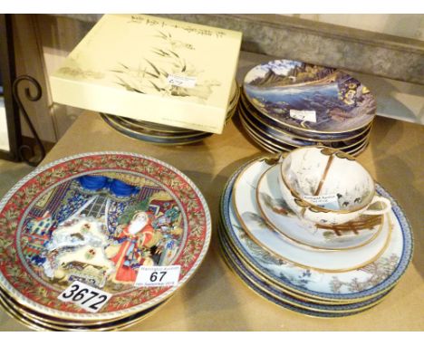 Collection of Worcester and Derby mint cabinet plates