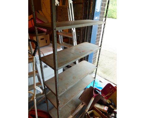 Set of six shelf metal shelving