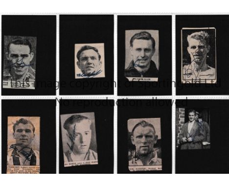 FOOTBALL AUTOGRAPHS       Forty two small signed newspaper portrait pictures from the 1940's and 1950's including Doherty, Wo