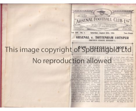 ARSENAL BOUND VOLUME 1925-6 / HERBERT CHAPMAN FIRST SEASON Official red hardback bound volume, with gold embossed print, of h