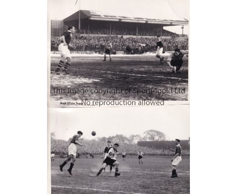 NEWPORT COUNTY     Five original B/W photos, action v Northampton 6/2/1954 issued by South Wales Argus, Action v Gillingham 1