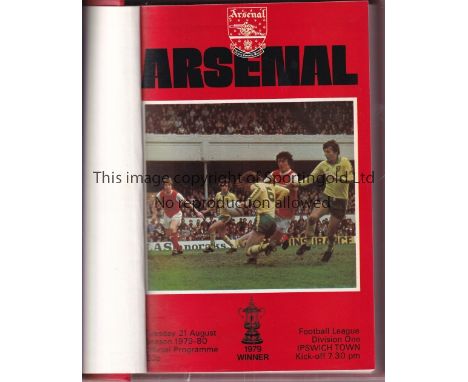 ARSENAL BOUND VOLUME 1979/80      Official Arsenal, red cover with gold lettering on the spine, bound volume of home League, 