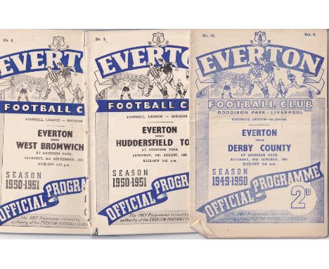 EVERTON      A collection of 33 Everton home programmes 1949-1959 to include 1949/50 (1), 1950/51(12), 1951/52 (2) , 1955/56 