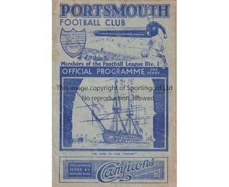 PORTSMOUTH V ARSENAL 1936    Programme for the league match 12/12/36. Cover repaired, worn inside, print not affected.    Fai