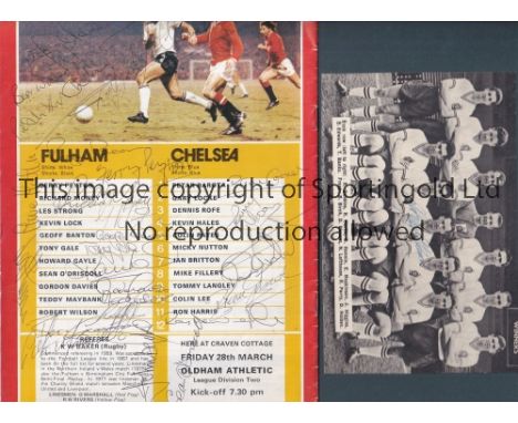 AUTOGRAPHS         A collection of autographs  to include Fulham v Chelsea programme 1979/80 fully signed by mostly Fulham pl