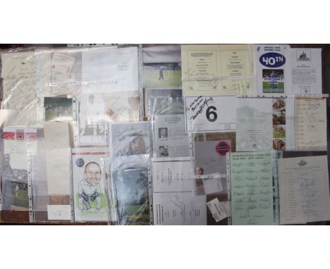 Sporting: A collection of signed sporting memorabilia to include cricket and football interest, together with a collection of