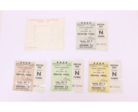 World Cup: A collection of four 1966 World Cup tickets from games played at Hillsborough to comprise: West Germany v. Switzer