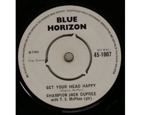 CHAMPION JACK DUPREE - GET YOUR HEAD HAPPY 7" (BLUE HORIZON 45-1007). Introducing Champion Jack with this superb copy of Blue