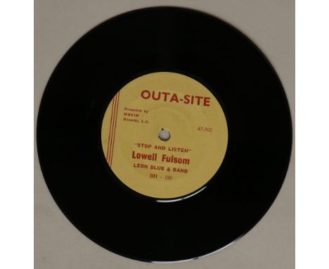 LOWELL FULSOM WITH LEON BLUE &amp; BAND - STOP AND LISTEN C/W BABY 7" (OUTASITE 45-502). Extremely scarce original Outa-site 