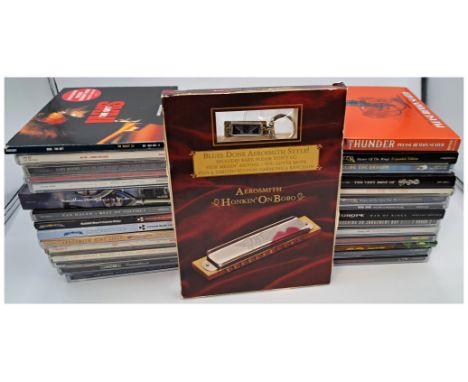 Heavy Rock - a group of CDs to include Aerosmith - Honkin' On Bobo (plus limited edition harmonica keychain); Thunder - Pleas