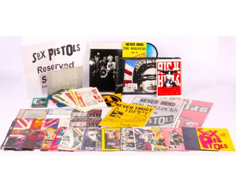 Sex Pistols Memorabilia - Fanzines, T-shirt, Photos. Includes: God Save The Queen T-shirt (size XL Official merchandise Brava