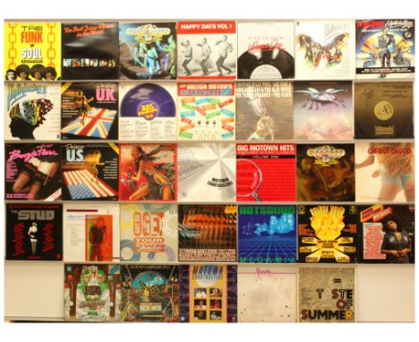 1970's And 1980's Funk Soul Disco Compilation LPs. Includes artists: Eveyln Thomas, Chic, Chaka Khan, Edwin Starr, Rick James