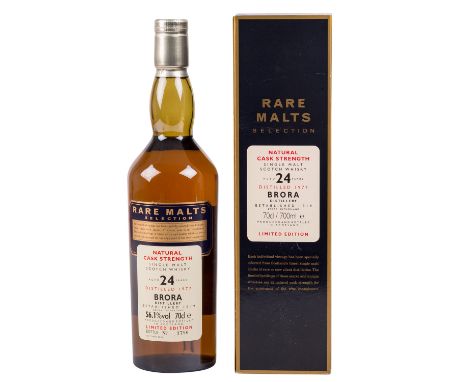 BRORA Single Malt Scotch Whisky, 24 years Region: Highlands, Brora Distillerie, 56,1% Vol., 700 ml, Füllstand in der Schulter