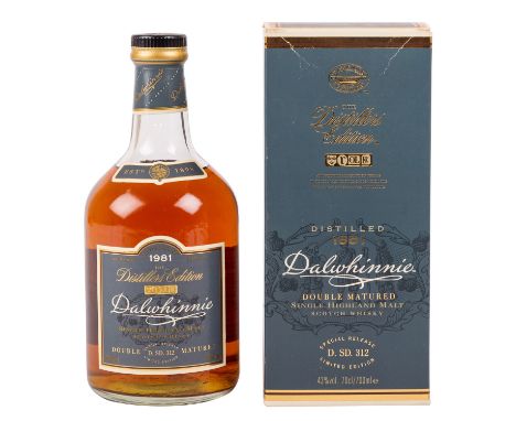 DALWHINNIE Single Malt Scotch Whisky, 1981 Region: Highlands, Dalwhinnie Distillerie, 43% Vol., 700 ml, Füllstand in der Schu